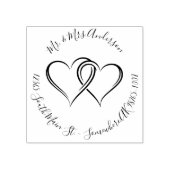 Wedding Return Adres Harten Namen Hout Rubberstempel (Afrduk)