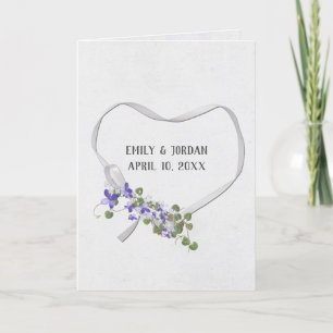 Wedding Ribbon Heart met Ivy Bouquet Card Kaart