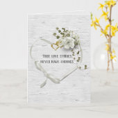 Wedding Ribbon Heart op Birch Kaart (Gele Bloem)