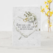 Wedding Ribbon Heart op Birch Kaart (Gele Bloem)