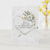 Wedding Ribbon Heart op Birch Kaart (Gele Bloem)