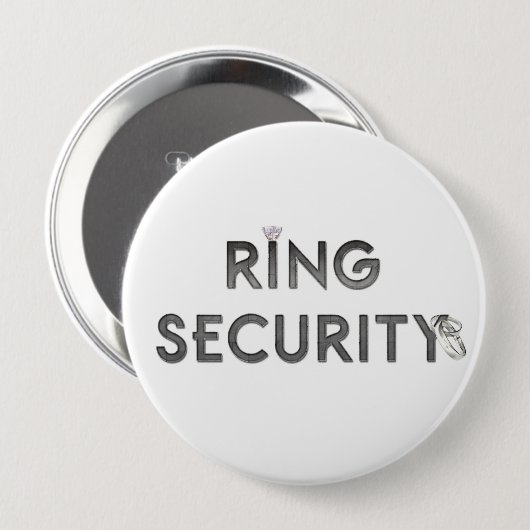 Wedding "RING SECURITY" Ronde Button 4,0 Cm (Voorkant /achterkant)