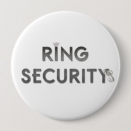 Wedding "RING SECURITY" Ronde Button 4,0 Cm (Voorkant)