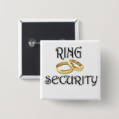 Wedding "RING SECURITY" Vierkante Button 5,1 Cm (Voorkant /achterkant)