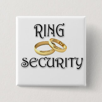 Wedding "RING SECURITY" Vierkante Button 5,1 Cm