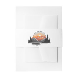 Wedding Rocky Mountain Forest Woodland Sunset Uitnodigingen Wikkel