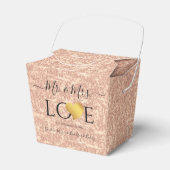 Wedding Roos Gold Heart Script Name Mr en Mrs T Bedankdoosjes (Voorkant Zijde)