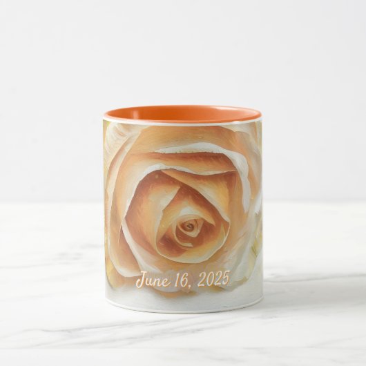 Wedding Rose Wedding Date Gift Mug Cup Mok (Midden)