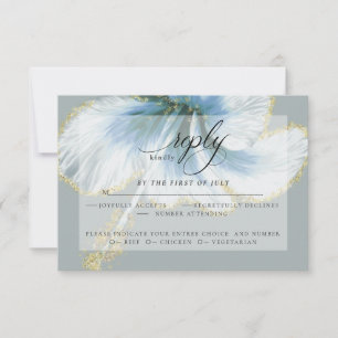 Wedding RSVP   Blauwe Waterverf Hibiscus-ventilato