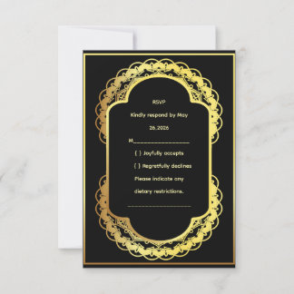 Wedding RSVP Card, Elegant Response Card Kaartje