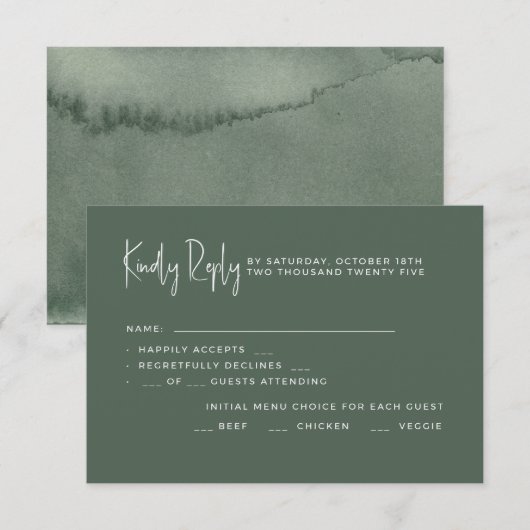 Wedding RSVP Card. Kaartje (Voorkant / Achterkant)