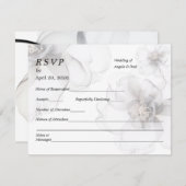Wedding RSVP Card Soft Flowers (Voorkant / Achterkant)