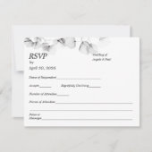 Wedding RSVP Card Soft Leaf Leaves (Devant)