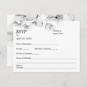 Wedding RSVP Card Soft Leaf Leaves  (Voorkant / Achterkant)