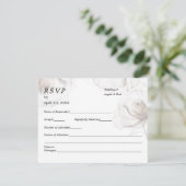 Wedding RSVP Card Soft Rose Flowers (Staand voorkant)