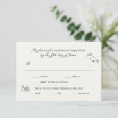 Wedding RSVP Charcoal Linen Illustrated (Debout devant)