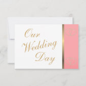 Wedding RSVP Kaart Koraal en Gouden Harten (Achterkant)