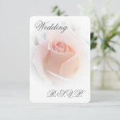 Wedding RSVP Kaart Peach Roze Rosebud (Staand voorkant)