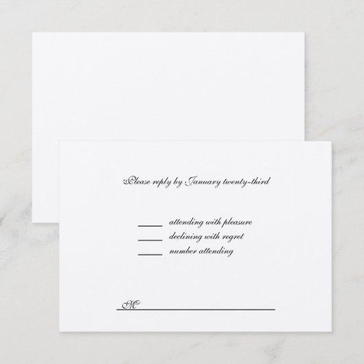 Wedding RSVP Kaartje (Voorkant / Achterkant)