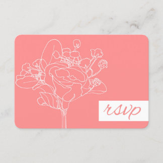 Wedding RSVP (koraal) Kaartje