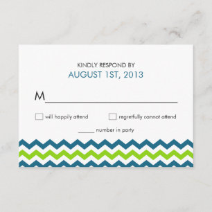 Wedding RSVP Modern Chevron Zigzag Kaartje