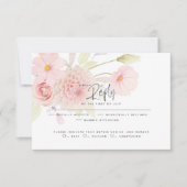 Wedding RSVP | Pastelroze bloemen (Voorkant)