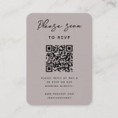 Wedding RSVP | QR-code Modern minimalistische duus Informatiekaartje (Voorkant)