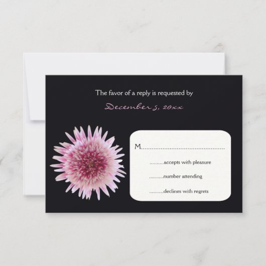 Wedding RSVP Return Kaart - Gerbera Uitnodiging (Voorkant)