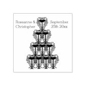 Wedding Rubber Stamp Champagne Glasses Rubberstempel (Afrduk)