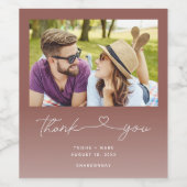 Wedding Rust Foto Dank je wel Wijn Etiket (Enkel label)