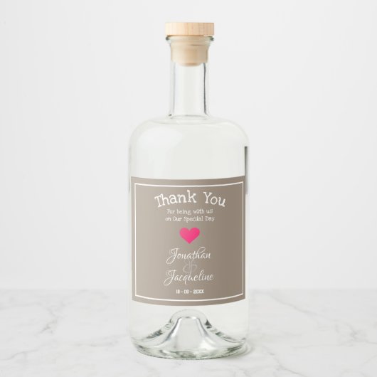 Wedding Rustic Chic Personalized Modern Cool Likeurfles Etiket (Voorkant)