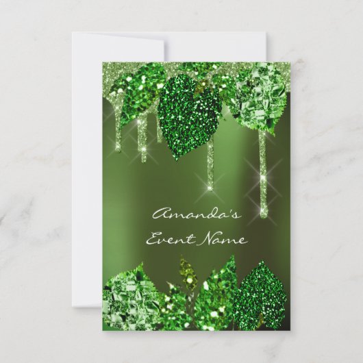 Wedding Rustic Woodland Cali Green Drids Leafs Kaart (Achterkant)
