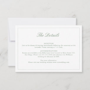 Wedding Sage Green Crest Monogram Details Kaart