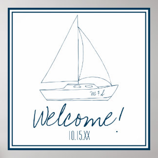 Wedding Sailboat Poster