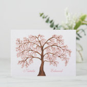 Wedding Sakura Cherry Blossom Tree Invitations Kaart (Staand voorkant)