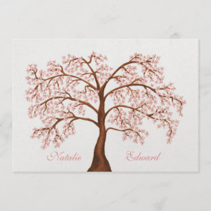 Wedding Sakura Cherry Blossom Tree Invitations Kaart