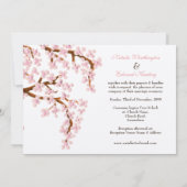 Wedding Sakura Cherry Blossom Tree Invitations Kaart (Achterkant)