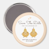 Wedding Save The Date Cute Mr & Mrs Husband & Wife Magneet (Voorkant / Achterkant)