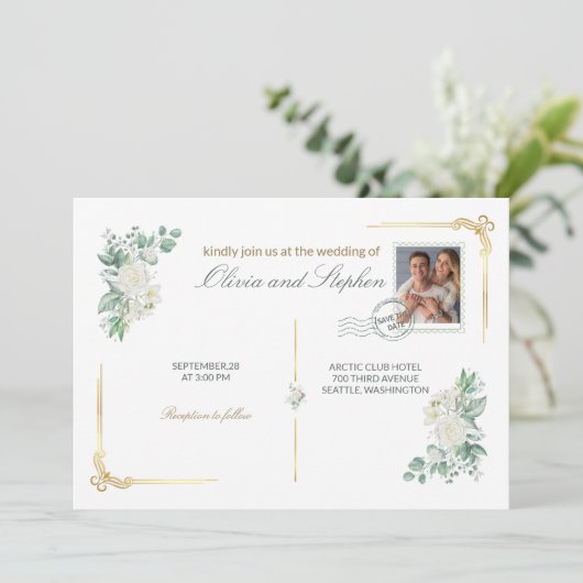 wedding save the date engagement invite (Debout devant)