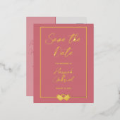 Wedding Save the Date Folie Invitation Briefkaart (Voorkant / Achterkant)