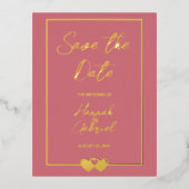 Wedding Save the Date Folie Invitation Briefkaart (Voorkant)