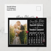 Wedding Save the Date January 2020 Calendar Photo Uitnodiging Briefkaart (Voorkant / Achterkant)