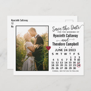 Wedding Save the Date June 2023 Calendar Photo Uitnodiging Briefkaart