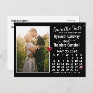 Wedding Save the Date May 2024 Calendar Photo Uitnodiging Briefkaart