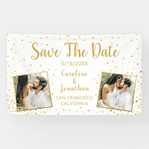 Wedding Save the Date Photos Gold Confetti Spandoek