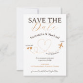 Wedding Save the Date travel flight plane (Devant)