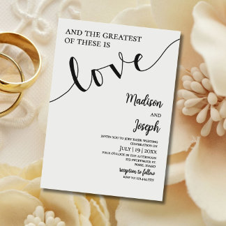 Wedding, Script, Simple, Christian, Typography Kaart