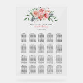 Wedding Seating Chart Floral Romantic Blush Garden (Recto)