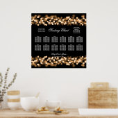 Wedding Seating Chart Gold Hollywood Glam Poster (Keuken)