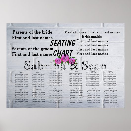 Wedding Seating Chart Romantic Destiny's Destiny Poster (Voorkant)